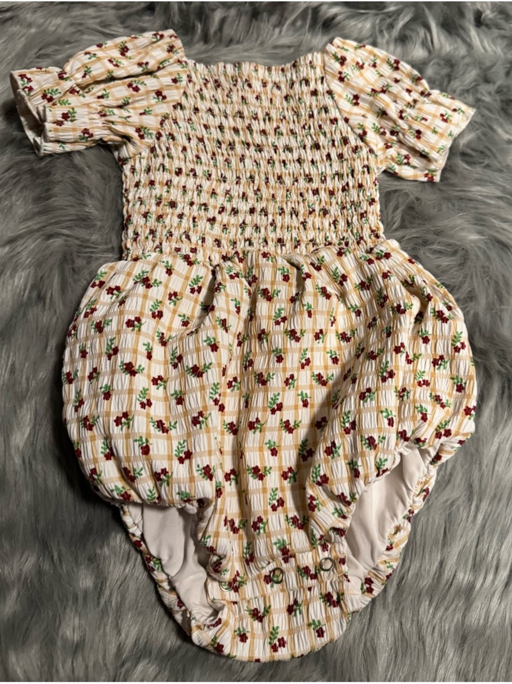 JessaKae Baby Smocked Ditsy Floral Romper